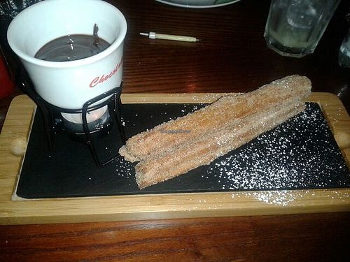 Churros with chocolate dipping sauce (vg) at The Bohemian in Newcastle Upon Tyne