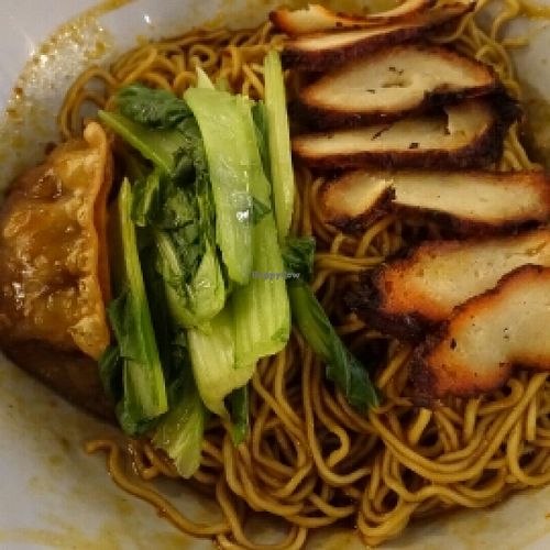 Wanton noodle at Hai Cun De Vegetarian Stall in West Singapore