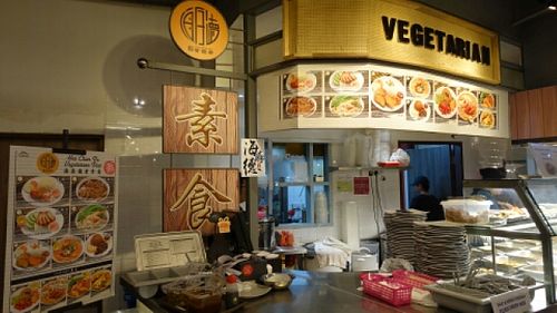 stall front at Hai Cun De Vegetarian Stall in West Singapore