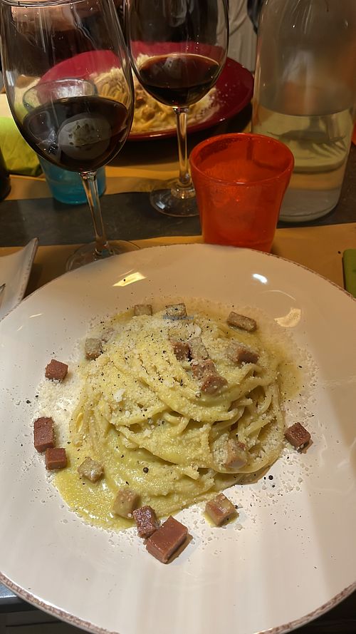 Vegan carbonara  at Buddy VEGGY in Rome