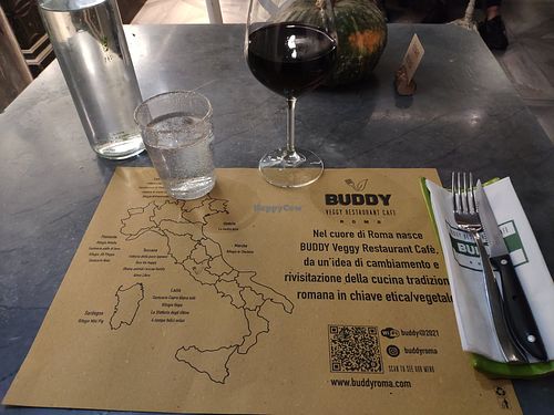 Placemat at Buddy VEGGY in Rome