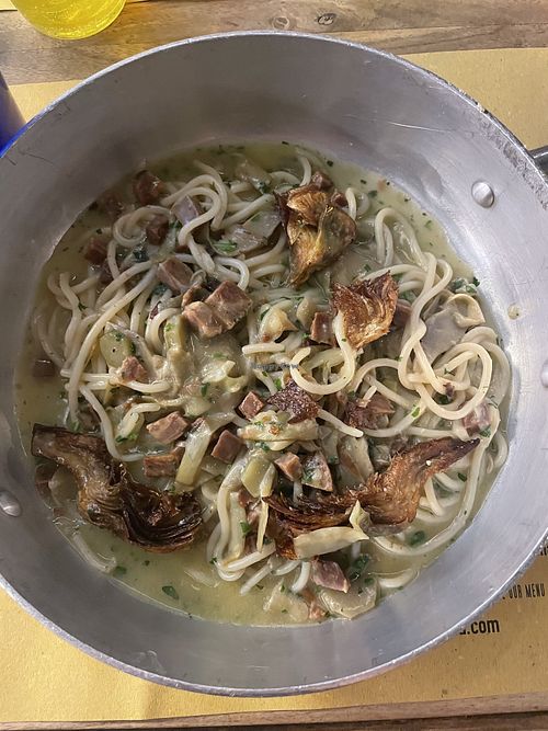 Pasta of the day (artichoke)  at Buddy VEGGY in Rome