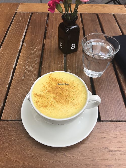 Turmeric Latte at roots - Lintheschergasse in Zurich