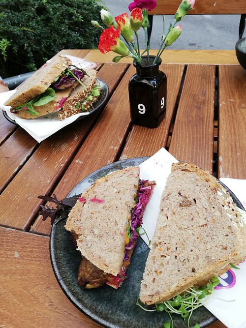 Avocado and palestine sandwiches! at roots - Lintheschergasse in Zurich