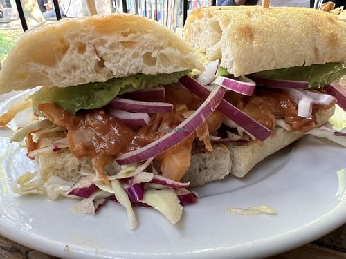 Jackfruit bbq sandwich   at Speakeasy in Petaluma