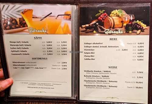 Menu page at Savory Chay at Savory Chay in Berlin