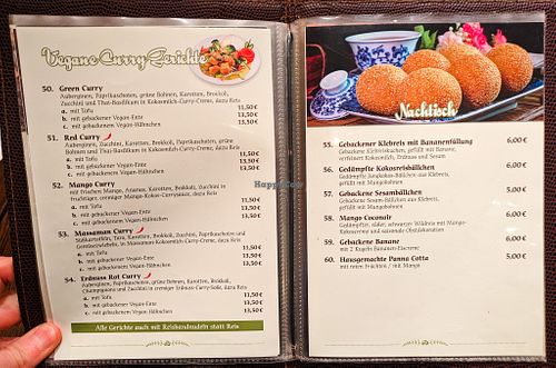 Menu page at Savory Chay at Savory Chay in Berlin