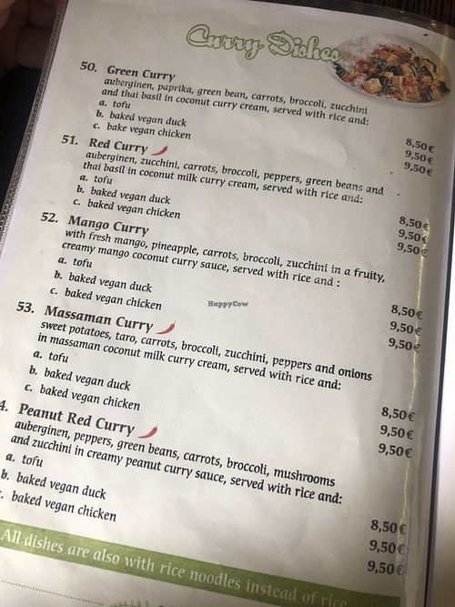 menu at Savory Chay in Berlin