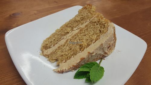 Generous slice of delicious chai cake at Oh My Goodness in Eastbourne