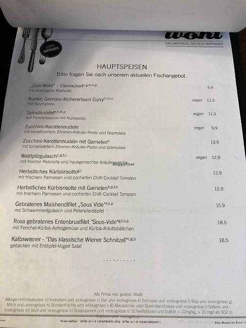 Menu3 at Zum Wohl in Vienna