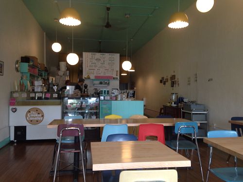 Colorful interior at The Cookie Counter in Seattle