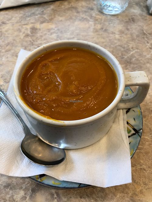 Butternut squash soup  at phuel Cafe in Cleveland