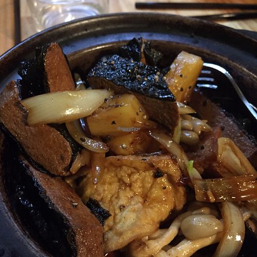 fish clay pot  at Golden Lotus Vegan in Newtown