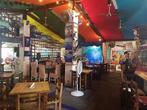 Inside at Green Room Cafe in Jaco