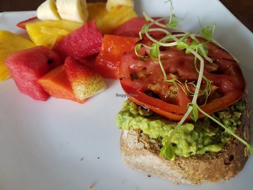 Vegan toast at Green Room Cafe in Jaco