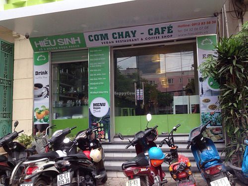 Entrance to Hieu Sieu Vegan Restaurant at Hieu Sinh Vegetarian Restaurant in Hanoi