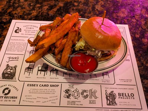 Vegan Burger and Fries at Superiority Burger at Superiority Burger in New York City