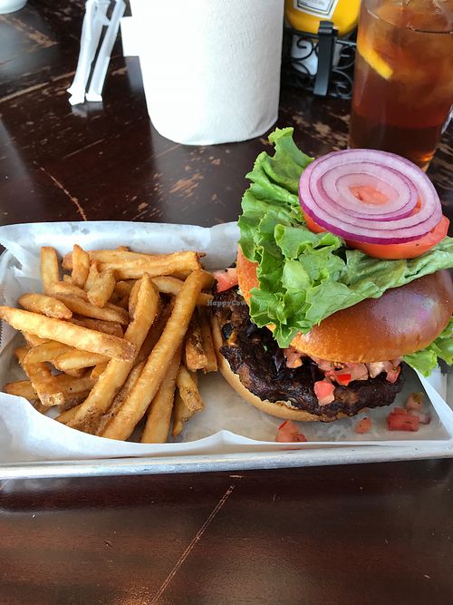 Black bean burger  at Mark Twain Brewing Company in Hannibal