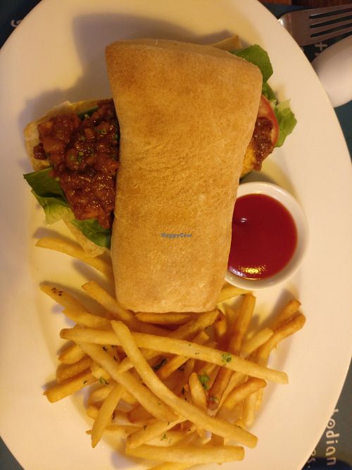 Satay tofu sandwich at Haven in Siem Reap