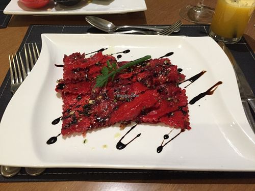 Beetroot ravioli. at Hotel Serra da Estrela - Restaurante Alquimia in Campos Do Jordao