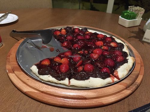 Chocolate pizza. at Hotel Serra da Estrela - Restaurante Alquimia in Campos Do Jordao