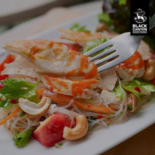 noodle salad with veggie prawns from SM at Black Canyon Coffee in Bangkok