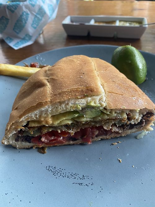 half of milanesa sandwich (better portion)  at FOREVER in Mexico City