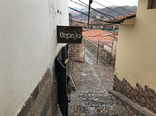 sign at Organika in Cusco