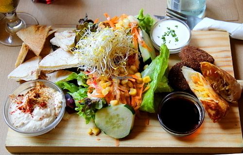 Selection of starters. Vegan.  at Vegetalia - Born in Barcelona