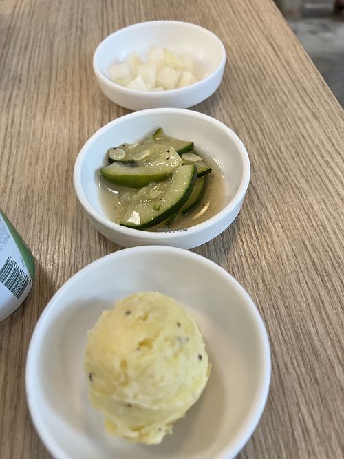 Side dishes - cucumber was a bit strange   at The Boneless Kitchen - 无骨厨房 in Central Singapore