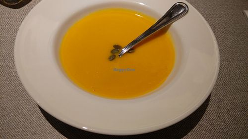 pumpkin soup at elemen 元素 - Millenia Walk in Central Singapore
