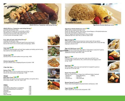 Menu at The Urban Fork in Guam