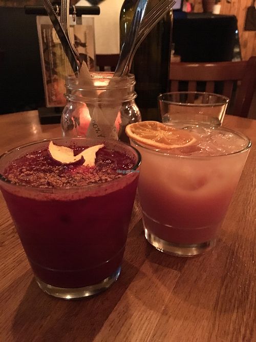 beet and lemonade zend elixirs at Zend Conscious Lounge in Vancouver