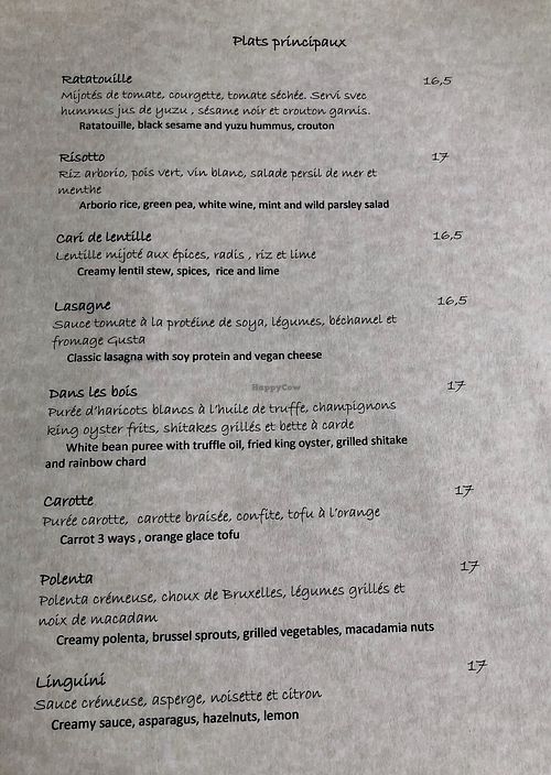 Menu dinner page 2 at Le Soixante 5 in Levis