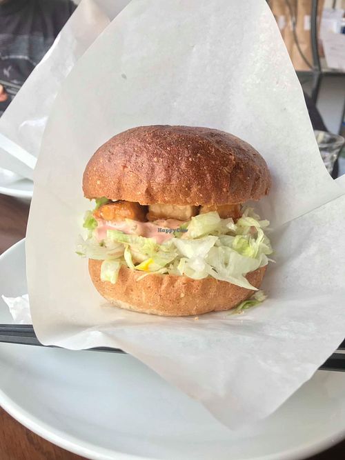 Tempeh burger at Los Angeles in Kanazawa in Kanazawa