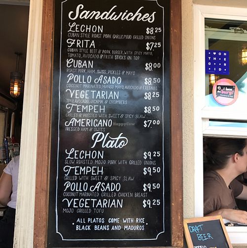 Main menu at Bodega in St Petersburg