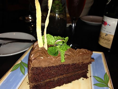 chocolate cake at Herban Fix Vegan Kitchen in Atlanta