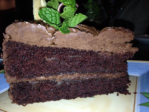 chocolate cake at Herban Fix Vegan Kitchen in Atlanta