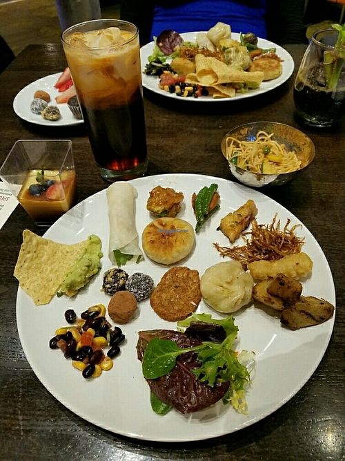 Sunday brunch with Thai iced tea at Herban Fix Vegan Kitchen in Atlanta