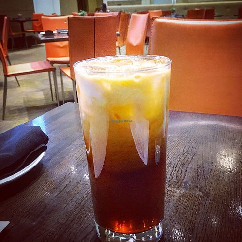 Thai iced tea at Herban Fix Vegan Kitchen in Atlanta