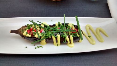 Eggplant with a creamy sauce at La Table des Roy in Nantes
