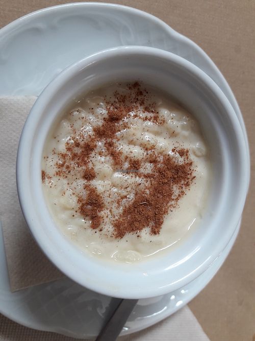 Arroz con leche vegano at Amodino in Ribadeo