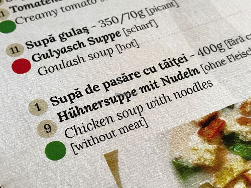 classic: chicken is no meat ;) at Hotel Sighisoara in Sighisoara