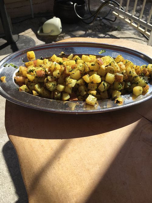 Indian Potatoes  at The Red Dot Vegetarian Kitchen in Frazier Park