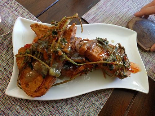 bread pakora, oh my gosh so good at The Red Dot Vegetarian Kitchen in Frazier Park