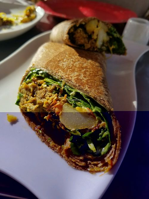 I Love Breakfast Burritos at The Red Dot Vegetarian Kitchen in Frazier Park