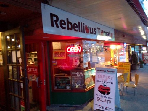 Viewed from street at Rebellious Tomato in Vancouver