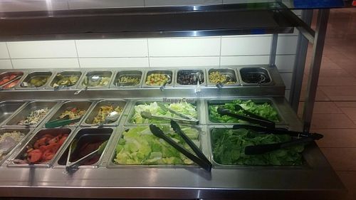 the salad bar at Insalata in Vancouver