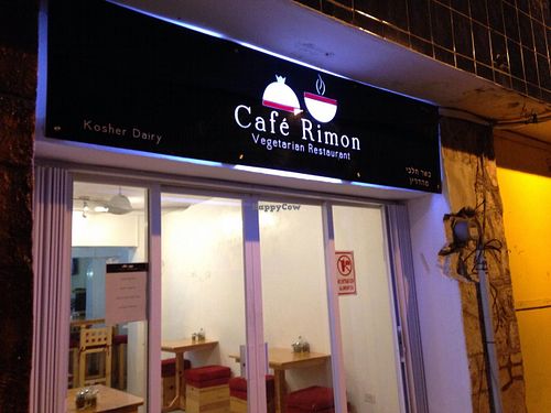 sign as seen from the street  at Cafe Rimon in Cozumel