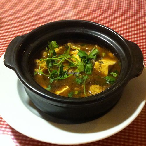 Braised Tofu with Mushroom (80,000 dong) at Minh Thuy's in Hanoi